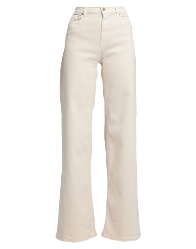 Shop Mauro Grifoni Woman Denim Pants Ivory Size 30 Cotton, Elastane In White