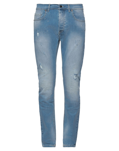 Shop Frankie Morello Man Jeans Blue Size 35 Cotton, Elastane