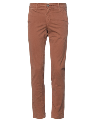 Shop Stilosophy Industry Stilosophy Man Pants Brown Size 28 Cotton, Elastane