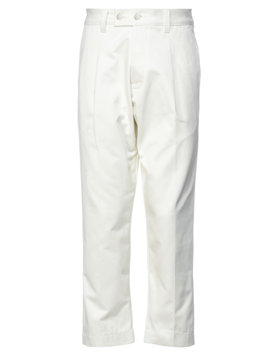 Shop Cruna Man Pants Ivory Size 34 Cotton In White