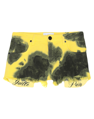 Shop Gaelle Paris Gaëlle Paris Woman Denim Shorts Yellow Size 29 Cotton