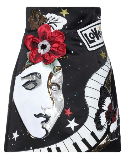 Shop Dolce & Gabbana Woman Mini Skirt Black Size 4 Polyester, Viscose, Acetate, Polyamide, Elastane