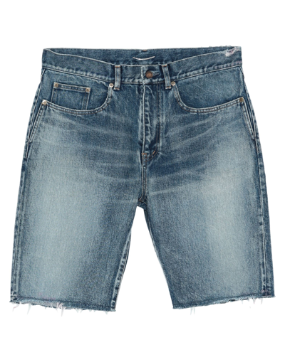 Shop Saint Laurent Denim Shorts In Blue