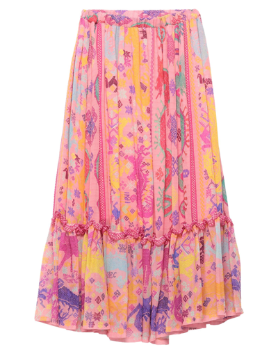 Shop Etro Woman Maxi Skirt Pink Size 8 Silk