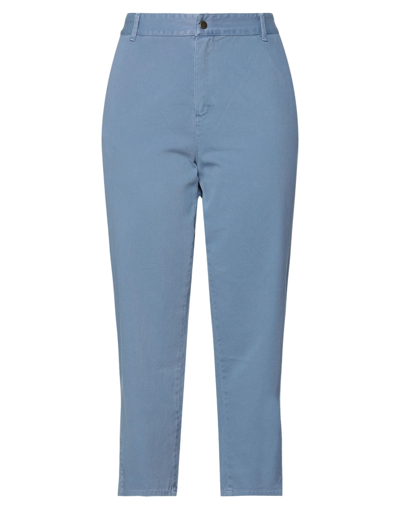 Merci .., Woman Pants Beige Size 8 Polyester, Viscose, Elastane In Blue