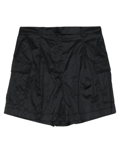 Shop Erika Cavallini Woman Shorts & Bermuda Shorts Black Size 8 Polyester, Cotton, Metal