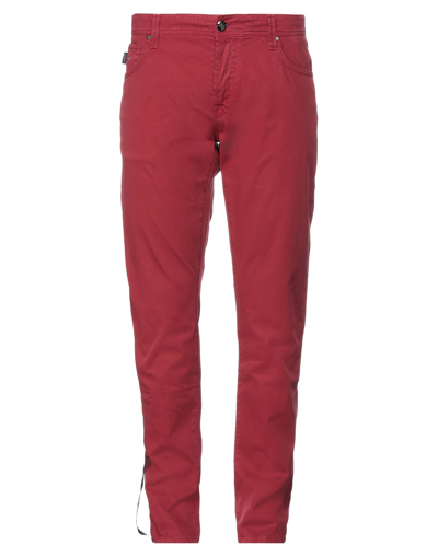 Shop Tramarossa Man Pants Burgundy Size 33 Cotton, Elastane In Red
