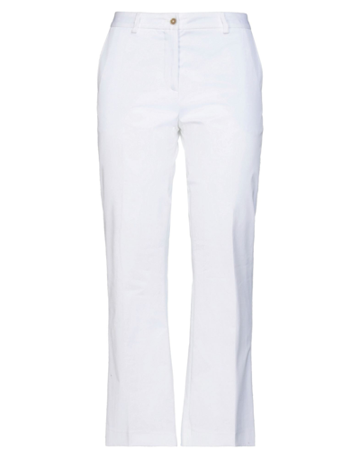 Shop Pt Torino Woman Pants White Size 8 Cotton, Elastane
