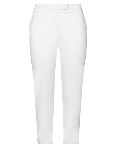 Shop Pianurastudio Woman Pants Ivory Size 10 Cotton, Elastane In White