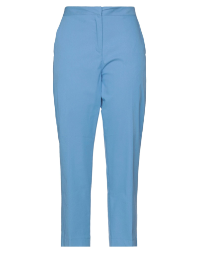 Shop Dixie Woman Pants Azure Size S Cotton, Polyamide, Elastane In Blue