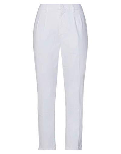 Shop Dondup Woman Pants White Size 29 Cotton, Elastane