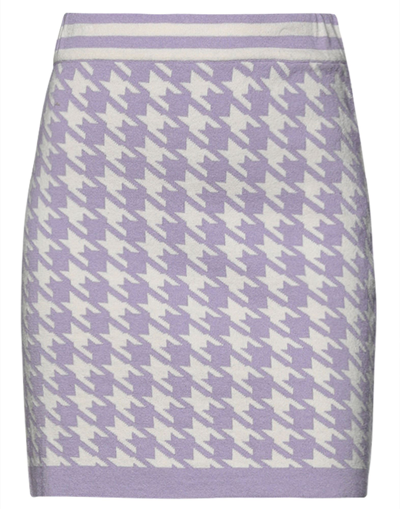 Shop Vicolo Woman Mini Skirt Lilac Size Onesize Cotton, Acrylic In Purple