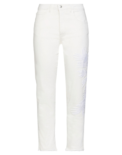 Shop Blumarine Woman Jeans White Size 6 Cotton, Elastane