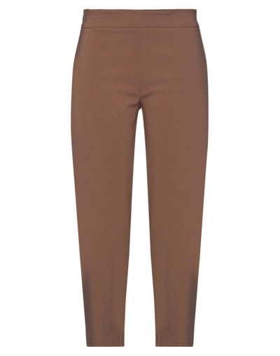 Shop Avenue Montaigne Woman Cropped Pants Brown Size 4 Viscose, Polyamide, Elastane