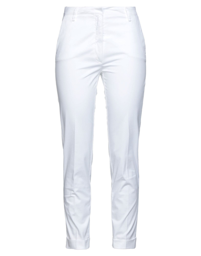 Shop Manila Grace Woman Pants White Size 2 Cotton, Elastane