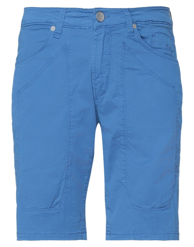Shop Jeckerson Man Shorts & Bermuda Shorts Blue Size 28 Cotton, Elastane