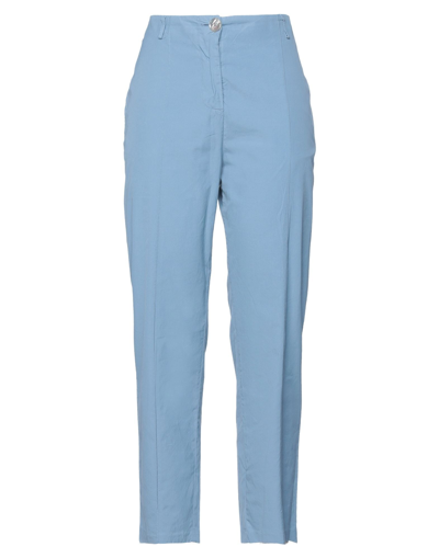Shop Alessia Santi Woman Pants Pastel Blue Size 8 Cotton