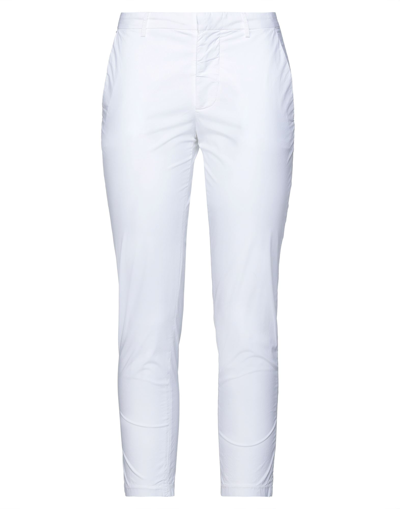 Merci .., Woman Pants White Size 8 Cotton, Elastane In White