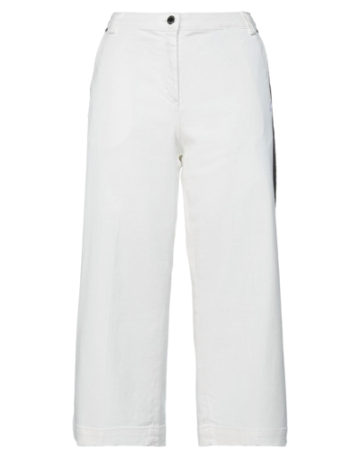 Shop The Editor Woman Pants White Size 4 Cotton, Elastane