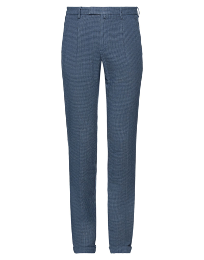 Shop Briglia 1949 Man Pants Blue Size 40 Cotton, Polyester, Linen, Elastane