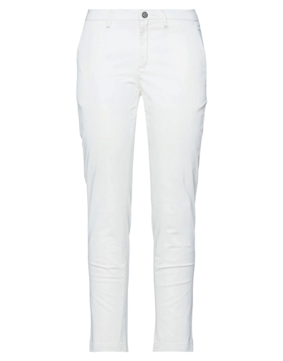 Shop Frankie Morello Woman Pants White Size 6 Cotton, Elastane
