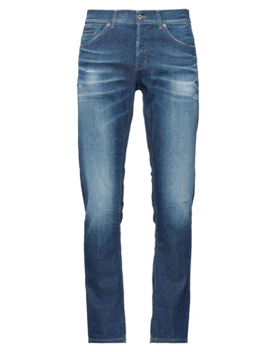 Shop Dondup Man Jeans Blue Size 29 Cotton, Elastomultiester, Elastane