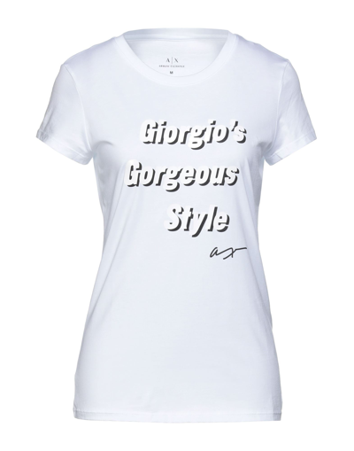 Shop Armani Exchange Woman T-shirt White Size M Cotton