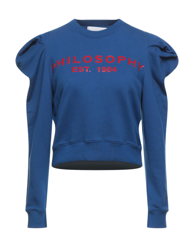 Shop Philosophy Di Lorenzo Serafini Woman Sweatshirt Blue Size L Cotton, Elastane