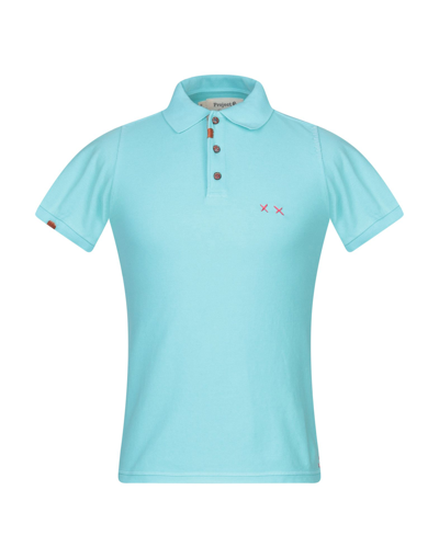 Shop Project E Man Polo Shirt Turquoise Size Xs Cotton In Blue