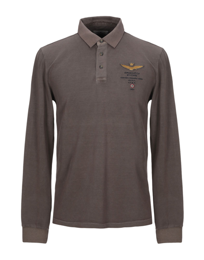Shop Aeronautica Militare Man Polo Shirt Khaki Size S Cotton In Beige