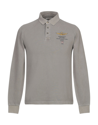 Shop Aeronautica Militare Polo Shirts In Dove Grey