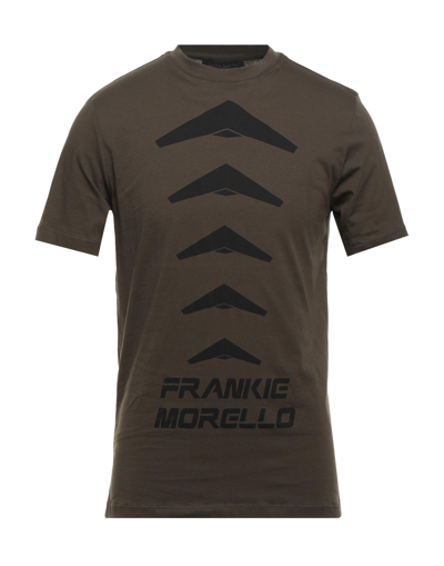 Shop Frankie Morello Man T-shirt Military Green Size S Cotton