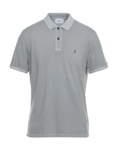 Shop Dondup Man Polo Shirt Grey Size M Cotton, Elastane