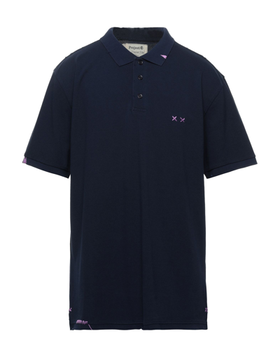 Shop Project E Man Polo Shirt Midnight Blue Size Xs Cotton