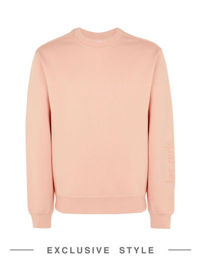 Shop Les Girls Les Boys X Yoox Loopback Crew Neck Sweatshirt Man Sweatshirt Pink Size Xxl Cotton