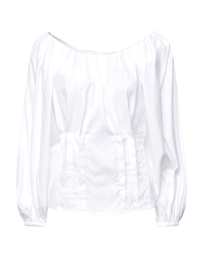 Shop Federica Tosi Woman Top White Size 6 Cotton, Silk