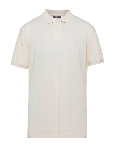 Shop Jeckerson Man Polo Shirt Ivory Size Xl Cotton, Elastane In White