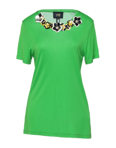 Shop Cavalli Class Woman T-shirt Green Size 4 Viscose