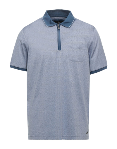 Shop Fynch-hatton® Polo Shirts In Slate Blue