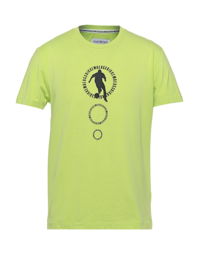 Shop Bikkembergs Man T-shirt Acid Green Size S Cotton, Elastane