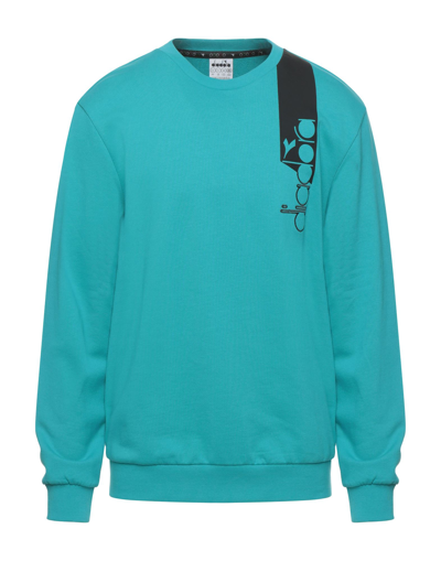 Shop Diadora Sweatshirts In Turquoise