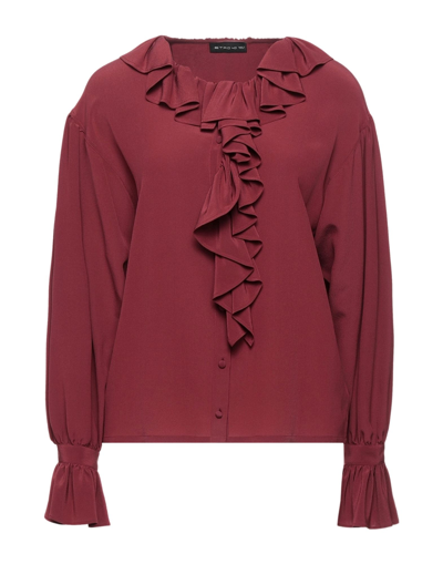 Shop Etro Woman Shirt Brick Red Size 4 Silk