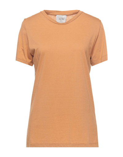 Shop Alysi Woman T-shirt Camel Size 10 Modal, Cotton In Beige