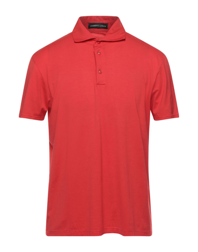 Shop Lamberto Losani Man Polo Shirt Red Size 40 Cotton, Elastane