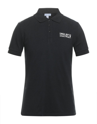 Shop Frankie Morello Sexywear Polo Shirts In Black
