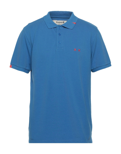 Shop Project E Man Polo Shirt Bright Blue Size S Cotton
