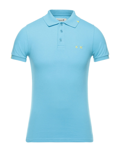 Shop Project E Man Polo Shirt Sky Blue Size Xs Cotton