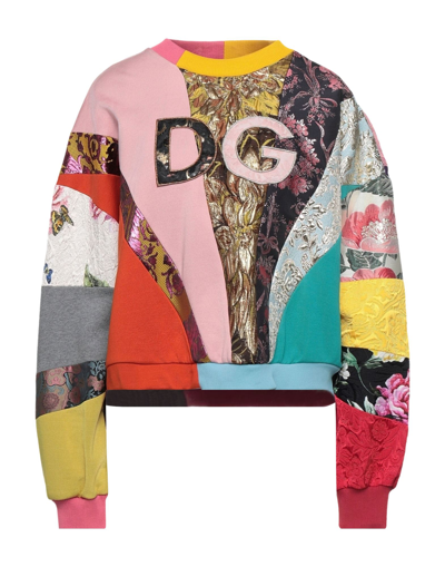 Shop Dolce & Gabbana Woman Sweatshirt Light Pink Size 10 Cotton, Polyester, Synthetic Fibers, Silk, Metal