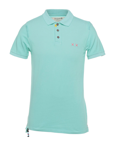 Shop Project E Man Polo Shirt Turquoise Size S Cotton In Blue
