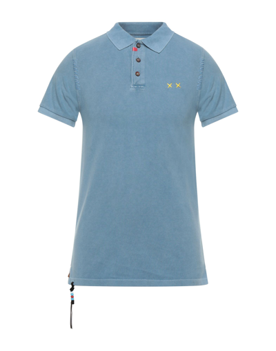 Shop Project E Man Polo Shirt Pastel Blue Size Xs Cotton